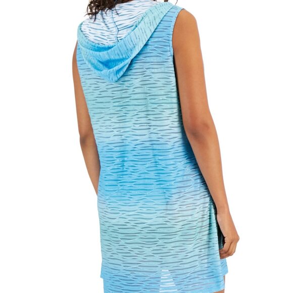 Jessica Simpson Women's Tied Cropped Cami Bikini Top - Blue Multi - Picture 3 of 3